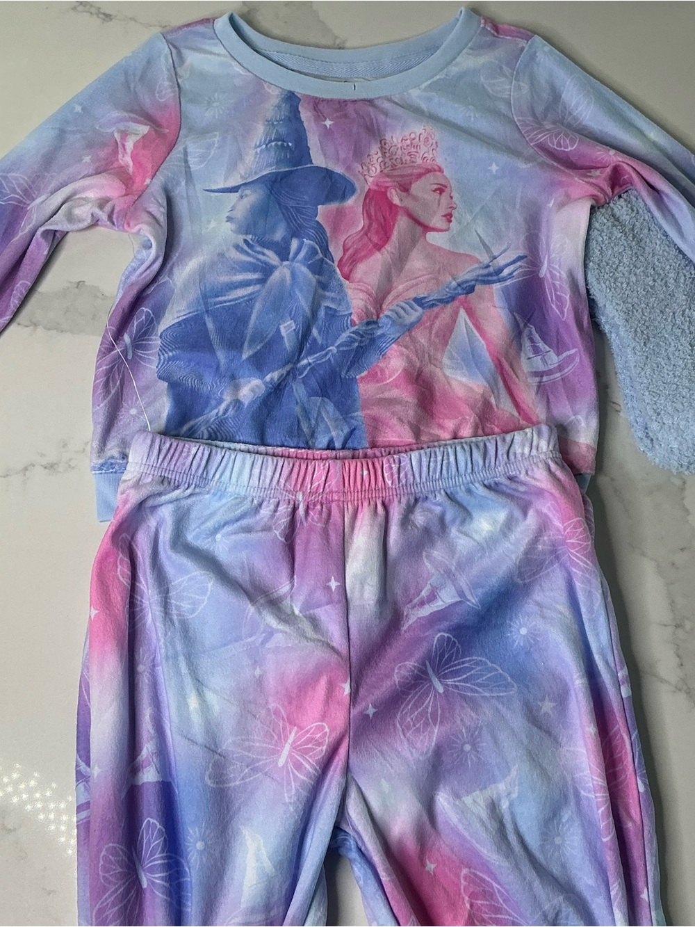 Wicked Pajama Set Girls S 6X Purple Elphaba Glinda Cozy Sleepwear With Socks New